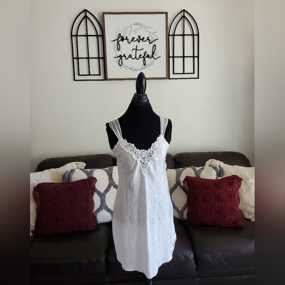 Vintage Y2K 90's Pale Pink 2 Piece Pajama Slip & Robe Set Size M Shabby Chic - Picture 6 of 13